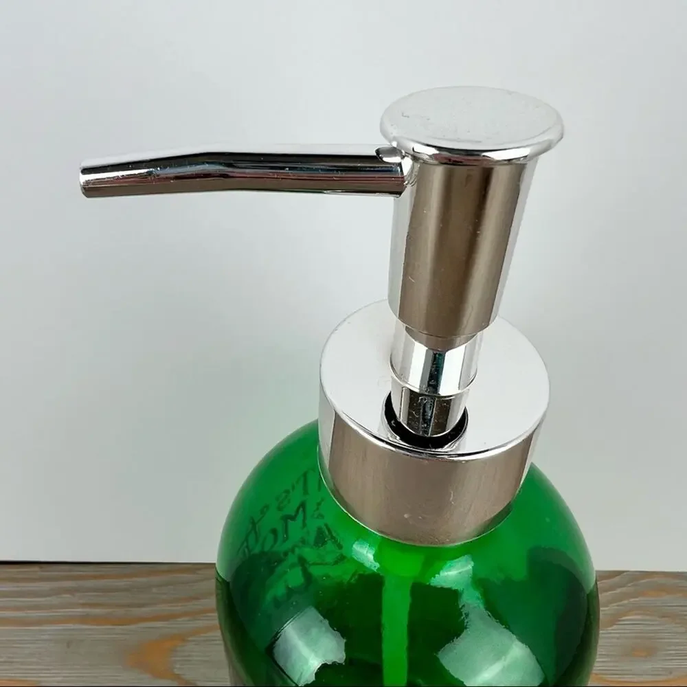 Green Glass Soap Holiday - Wonderful Time of the Year - Soap Dispenser - NWT